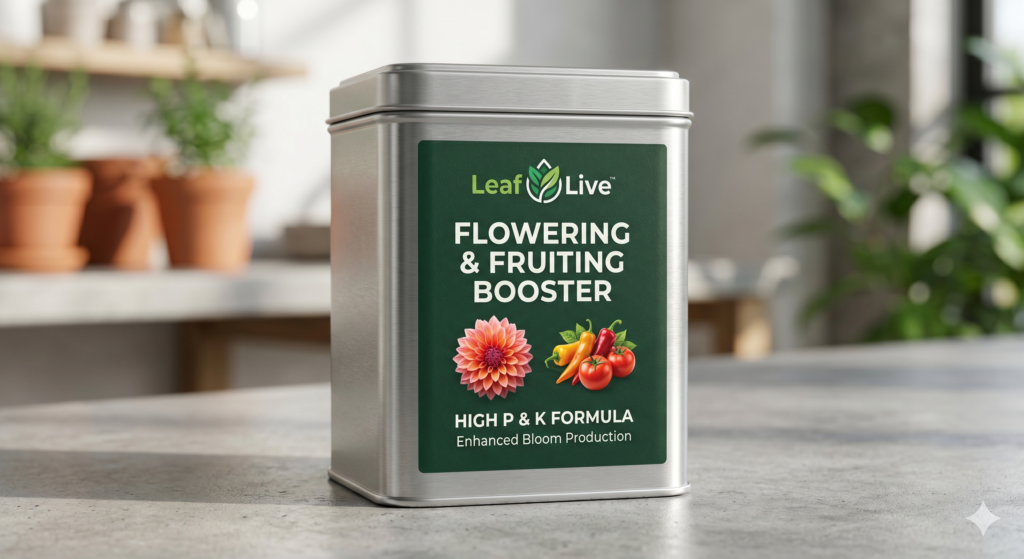 Flowering & Fruiting Booster: High-phosphorus/potassium blends.